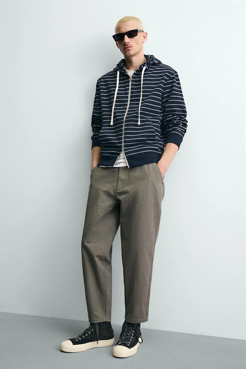 WASHED TAPERED FIT PANTS