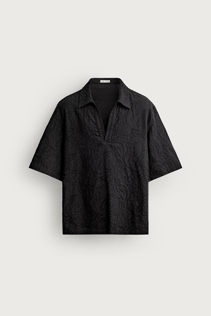 RELAXED FIT JACQUARD POLO SHIRT