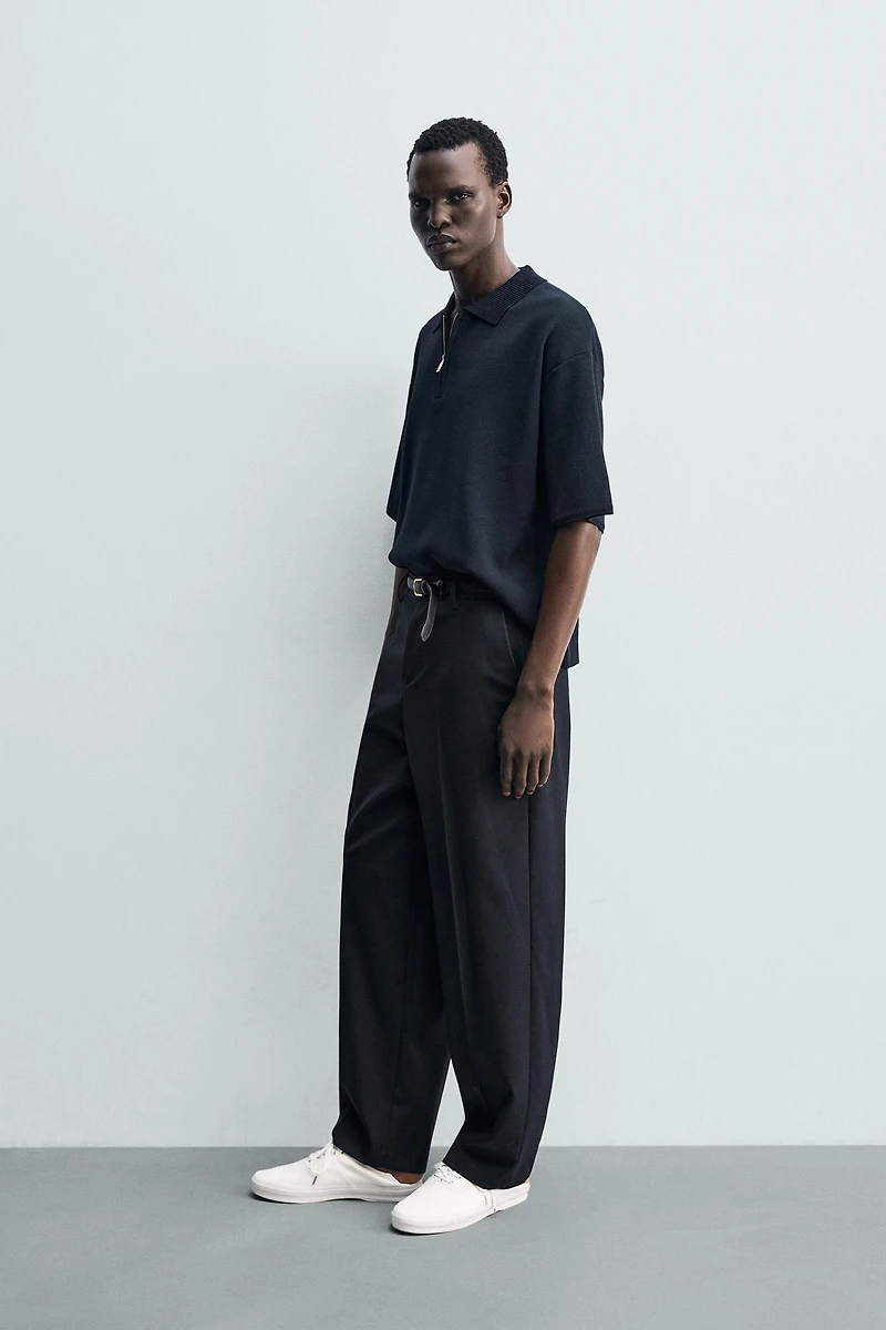 KNIT ZIP POLO SHIRT