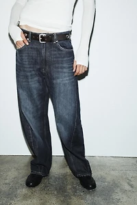 TRF MID-RISE BAGGY BALLOON JEANS