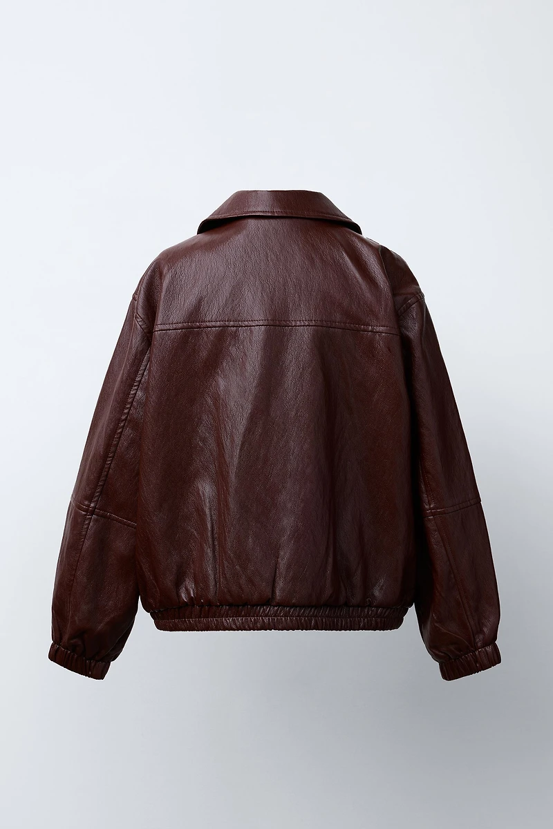 BLOUSON BOMBER EN MATIÈRE SYNTHÉTIQUE