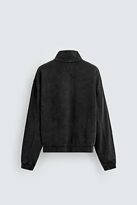 WASHED QUARTER-ZIP SWEATSHIRT