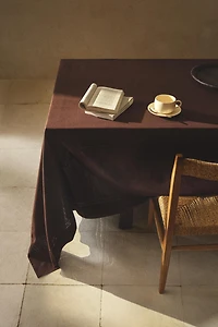 HEMSTITCHED COTTON TABLECLOTH