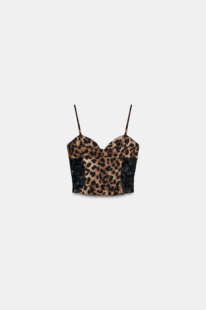 ANIMAL PRINT LACE TOP