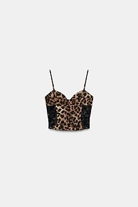 ANIMAL PRINT LACE TOP