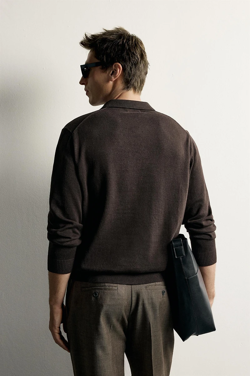 COTTON-LINEN KNIT REGULAR FIT POLO