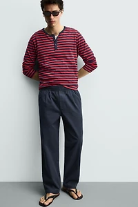 HERRINGBONE RELAXED FIT PANTS