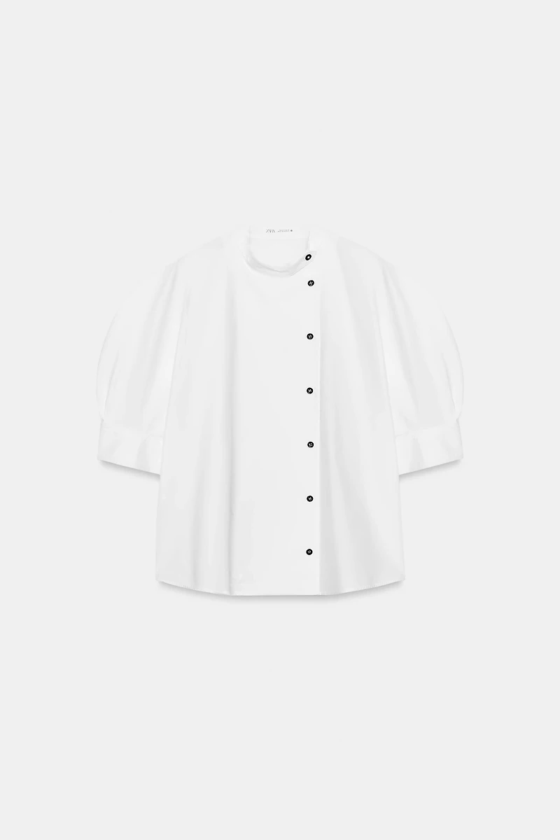 CHEMISE EN POPELINE À BOUTONS ZW COLLECTION
