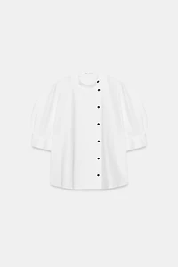 CHEMISE EN POPELINE À BOUTONS ZW COLLECTION