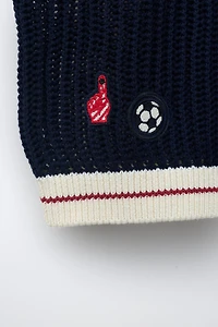 GILET EN MAILLE STYLE VARSITY FOOTBALL