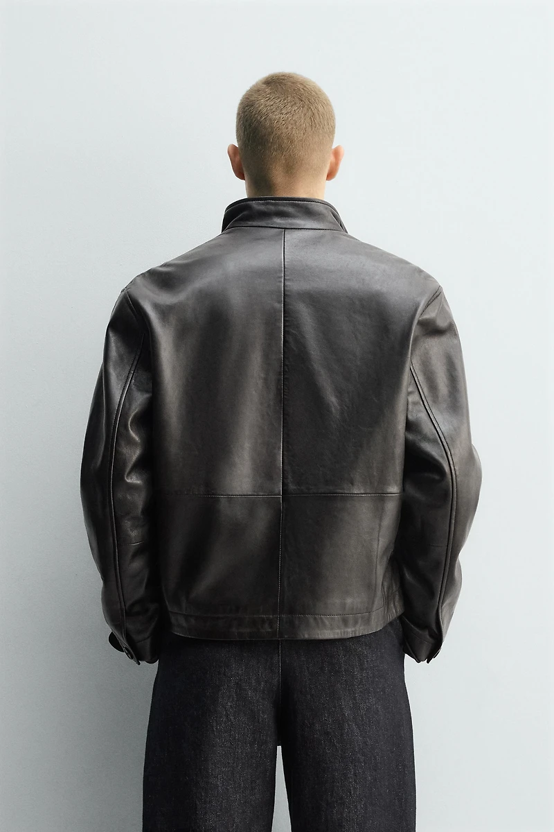 RELAXED FIT LEATHER JACKET