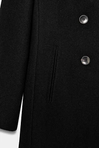 DOUBLE-BREASTED COAT WITH SHOULDER PADS