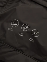 Water-repellent ultra lightweight down blend jacket