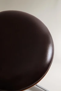TABOURET CUIR ET ACIER INOXYDABLE