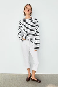 Pull en maille à rayures 100 % coton