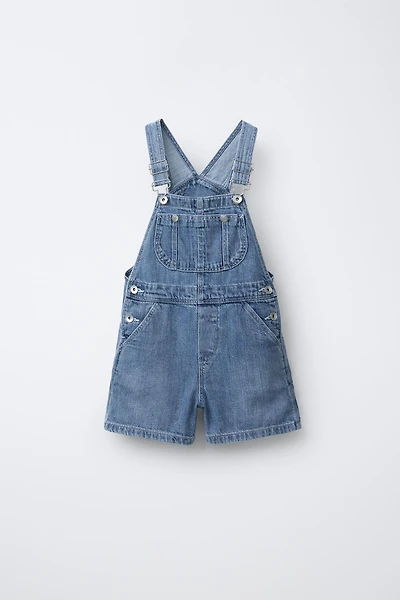 DENIM OVERALL SHORTS