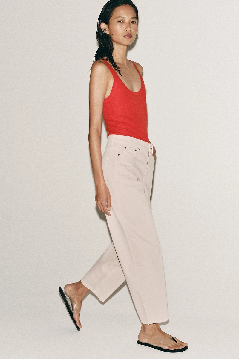 ZW COLLECTION TAPERED MID-RISE JEANS