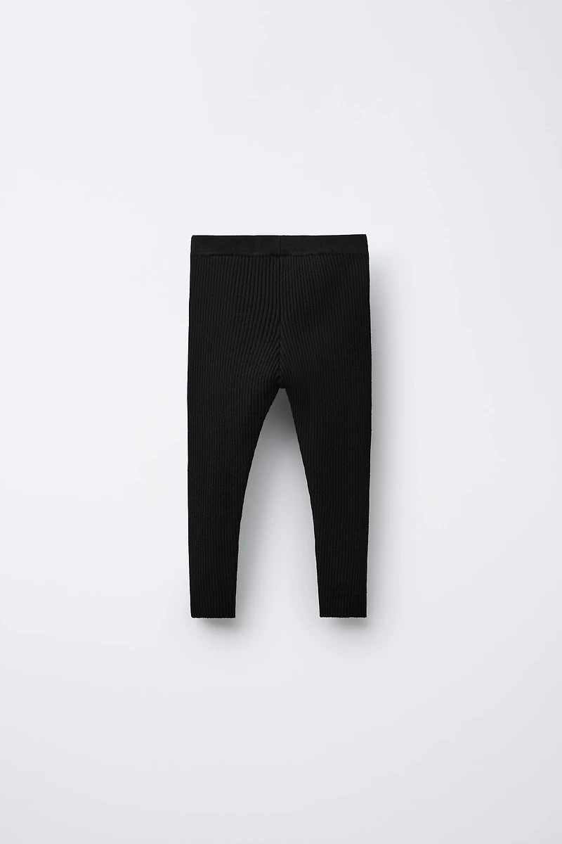 RIBBED KNIT LEGGINGS
