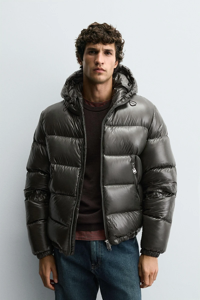 100% FEATHER WATER REPELLENT PUFFER JACKET