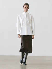 Chemisier à col montant avec ruban