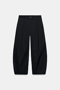 POPLIN BARREL PANTS