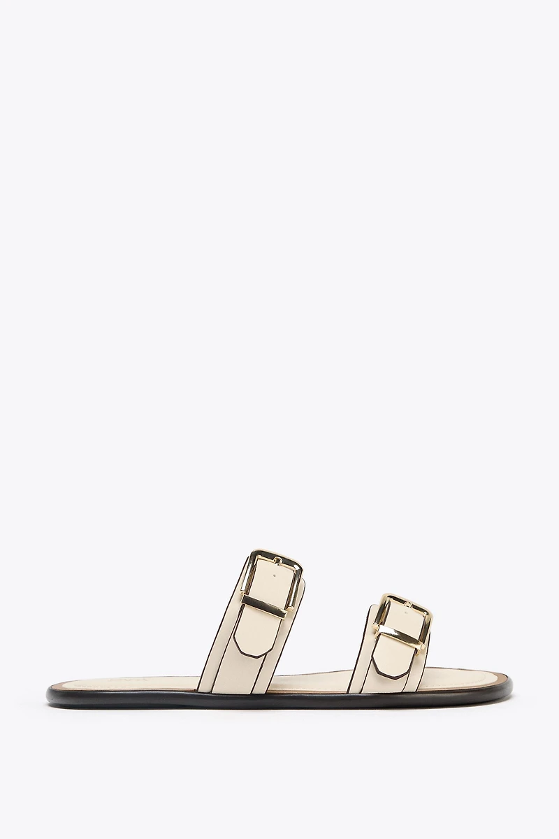 DOUBLE STRAP BUCKLE SANDALS