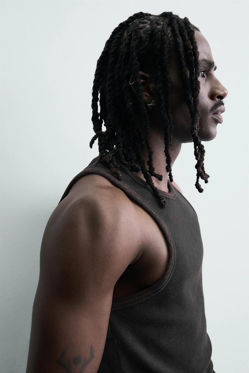 WASHED RIBBED TANK TOP