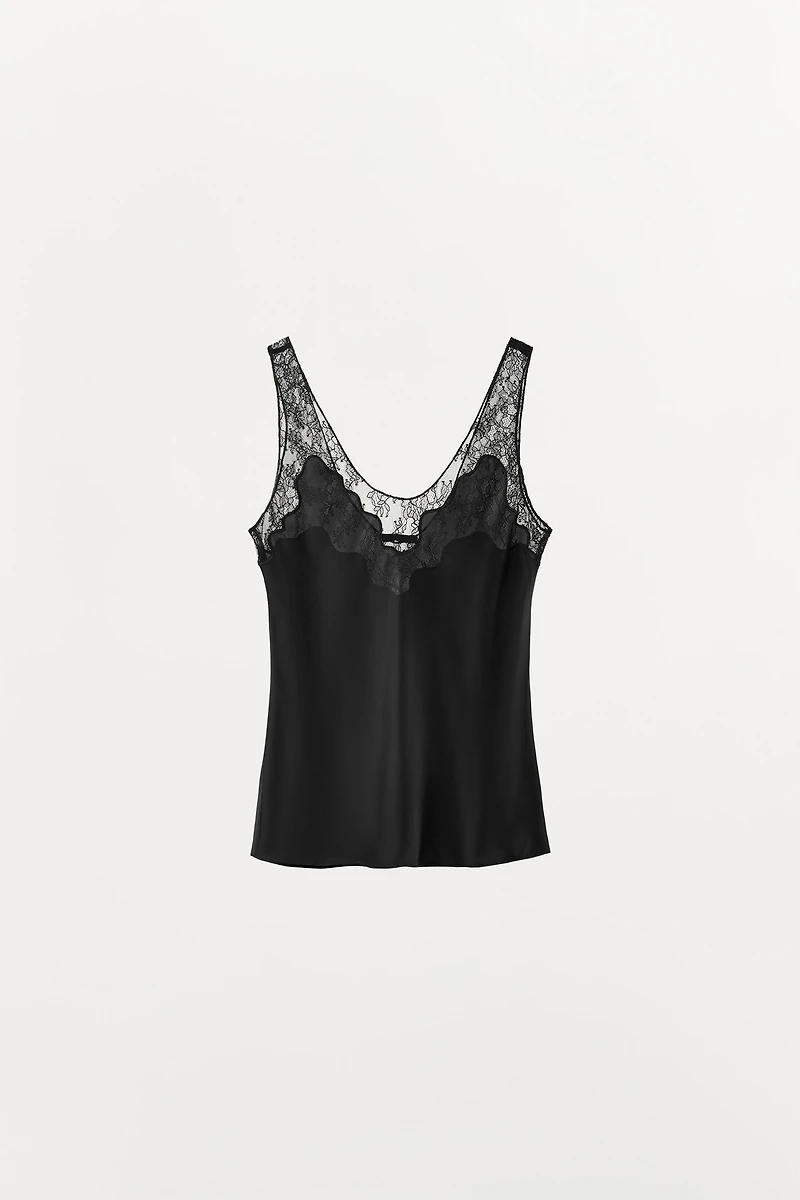 SATIN LACE CAMISOLE TOP