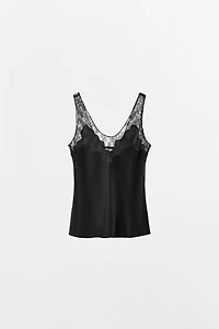 SATIN LACE CAMISOLE TOP