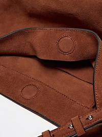 Sac seau en croûte de cuir