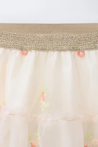 JUPE EN TULLE À FLEURS BRODÉES