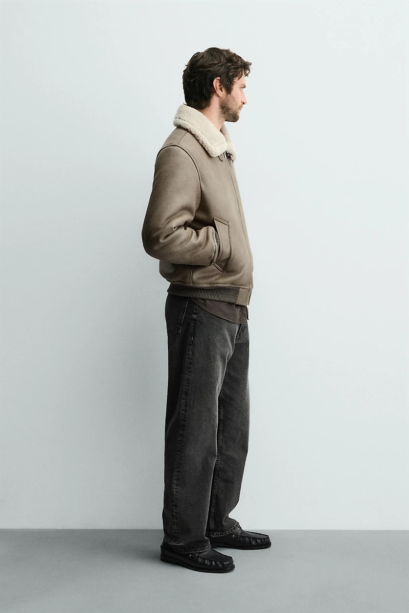 DOUBLE-FACED FAUX LEATHER JACKET