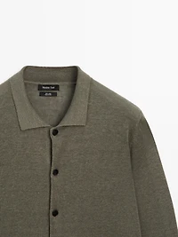 Linen knit cardigan with buttons