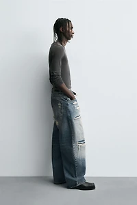 RIPPED BALLOON FIT JEANS