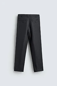 100% LINEN PLEATED PANTS