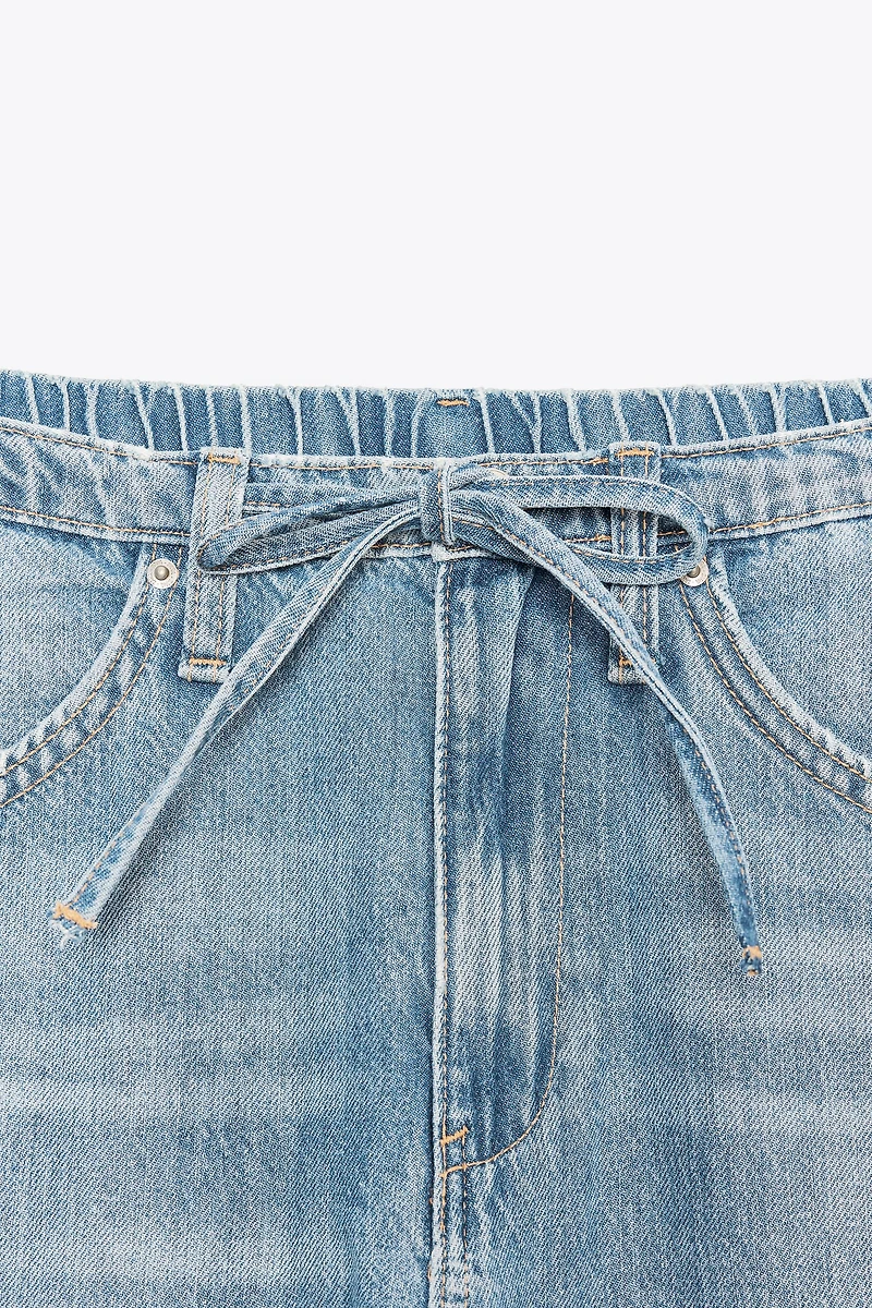 PANTALON FLUIDE DENIM TRF CORDON