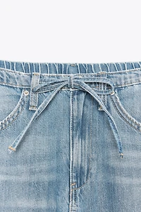 PANTALON FLUIDE DENIM TRF CORDON
