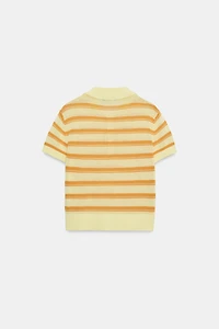 POLO EN MAILLE À RAYURES ET MANCHES COURTES