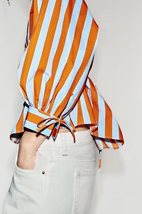 STRIPED SHIRT WITH SLIM BELT