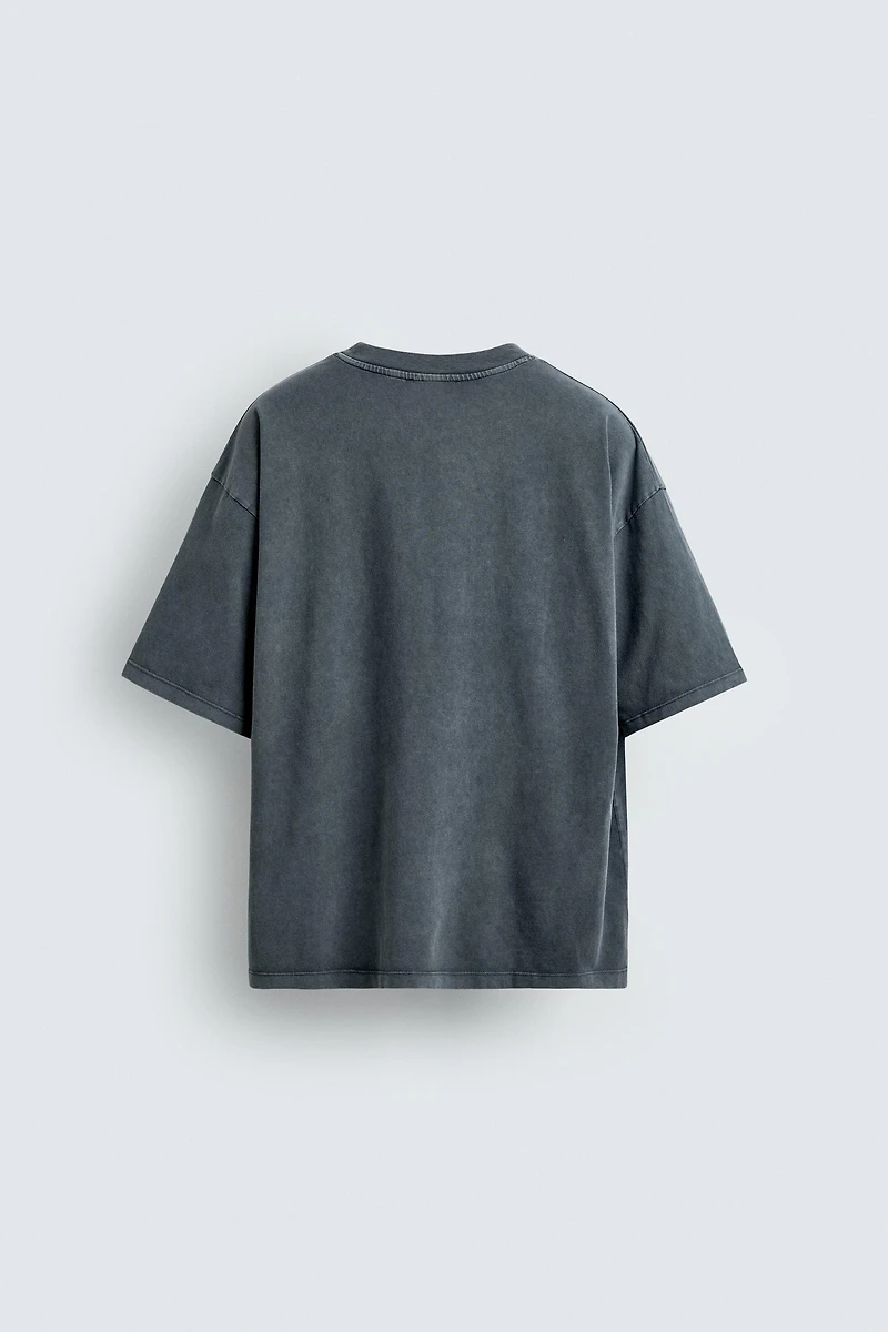 T-SHIRT DÉLAVÉ IMPRIMÉ TEXTES
