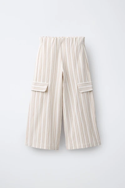 PANTALON CARGO WIDE LEG À RAYURES
