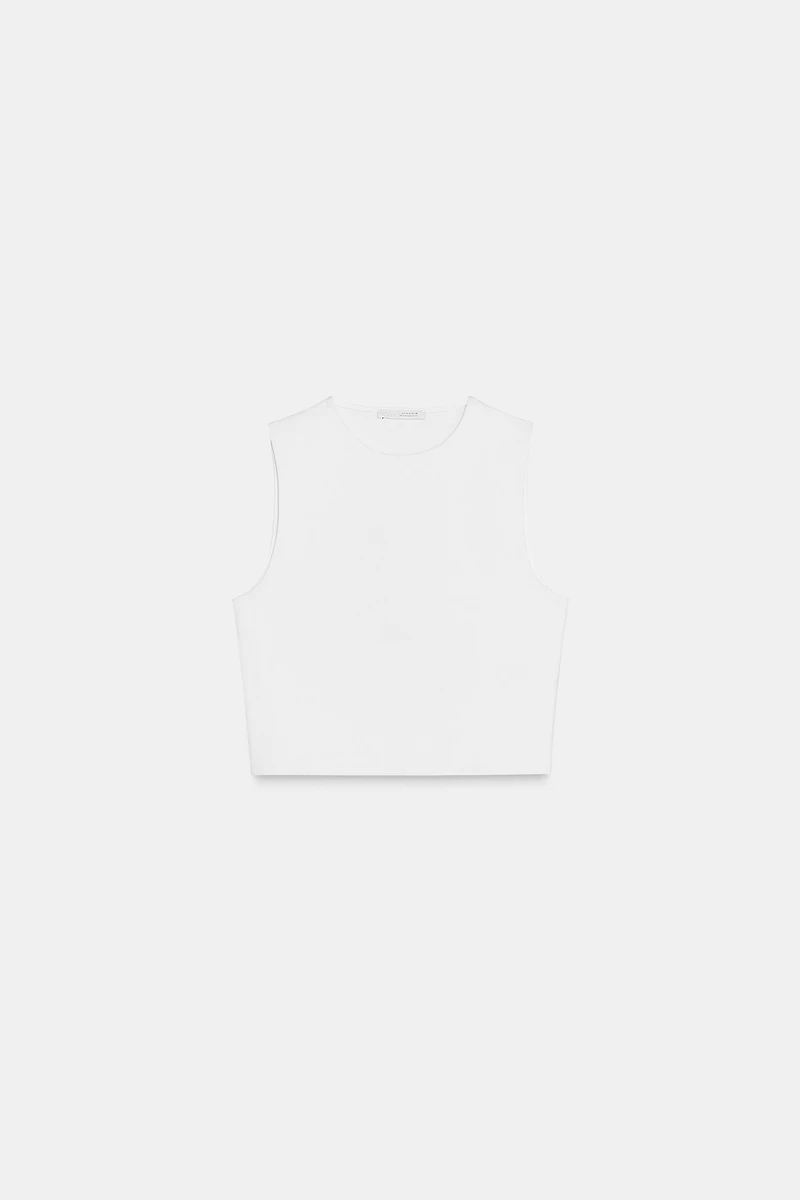 TOP CROPPED EN COTON