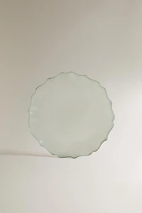 WAVY GLASS DESSERT PLATE
