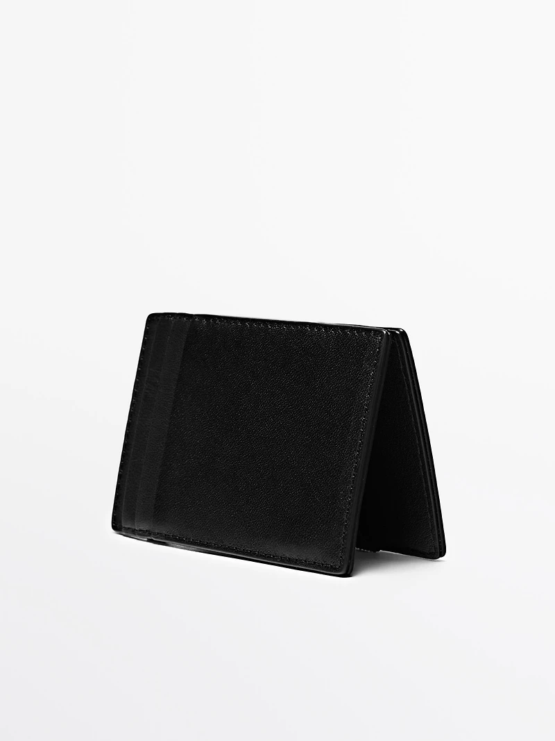 Portefeuille vertical « magic » en cuir nappa