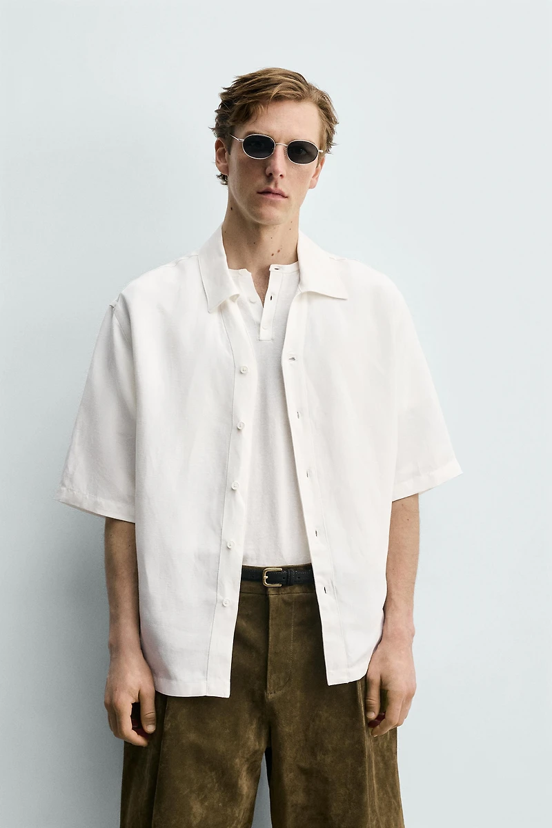 FLUID VISCOSE - LINEN SHIRT