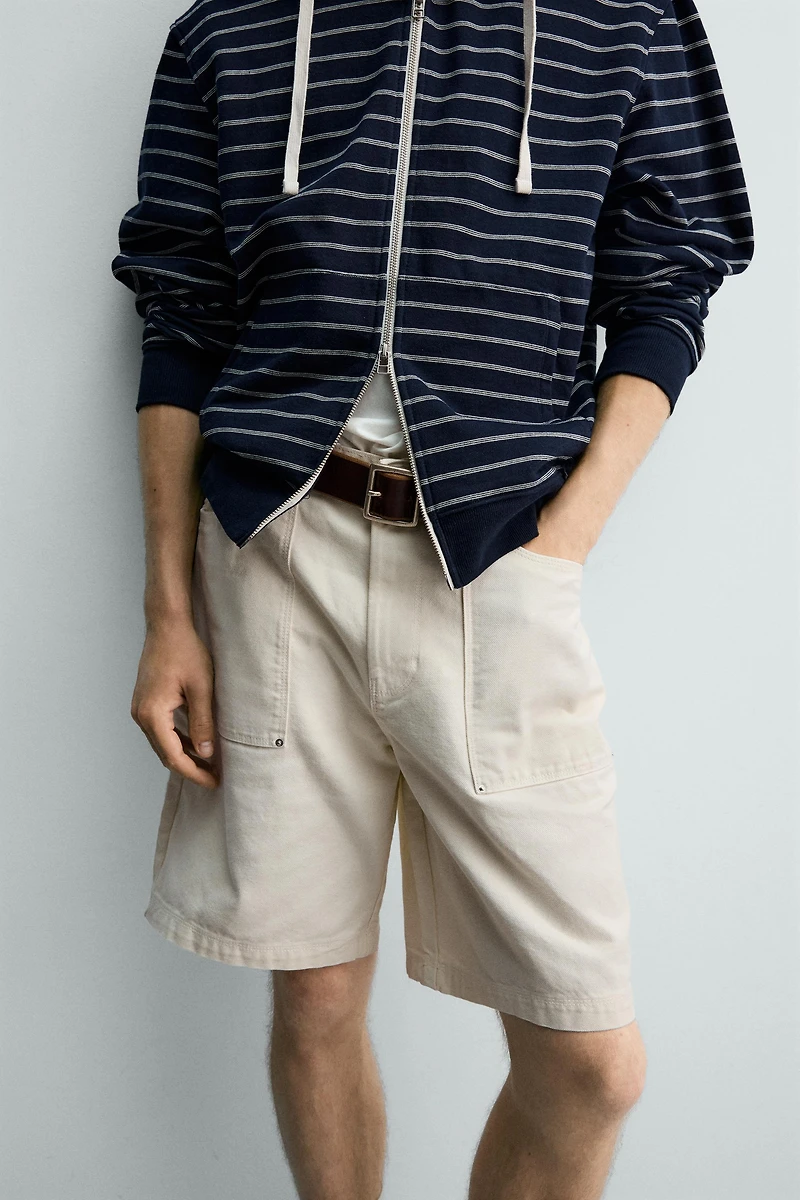 STRAIGHT FIT POCKET SHORTS