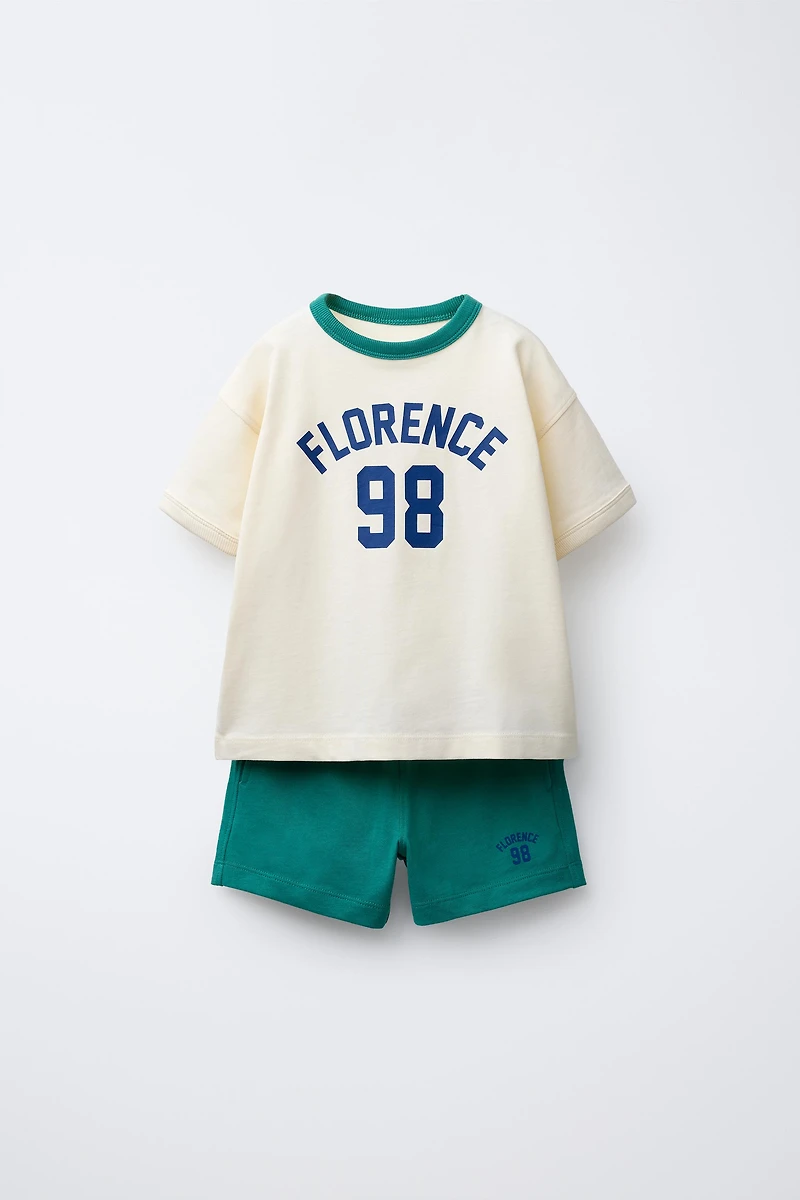 SPORTY JOGGING T-SHIRT AND BERMUDA SET