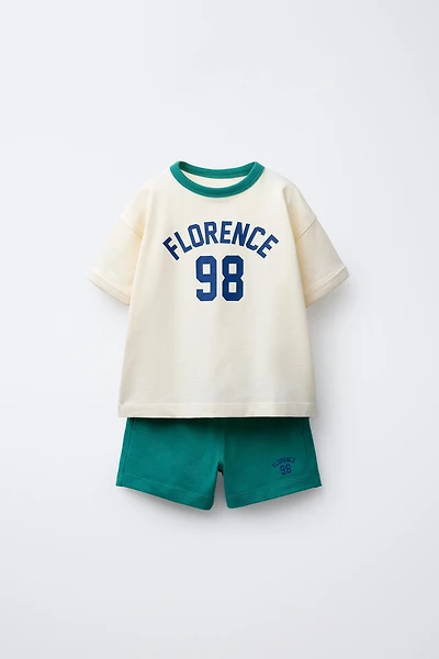 SPORTY JOGGING T-SHIRT AND BERMUDA SET