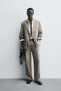 WASHED 100% LINEN SUIT BLAZER