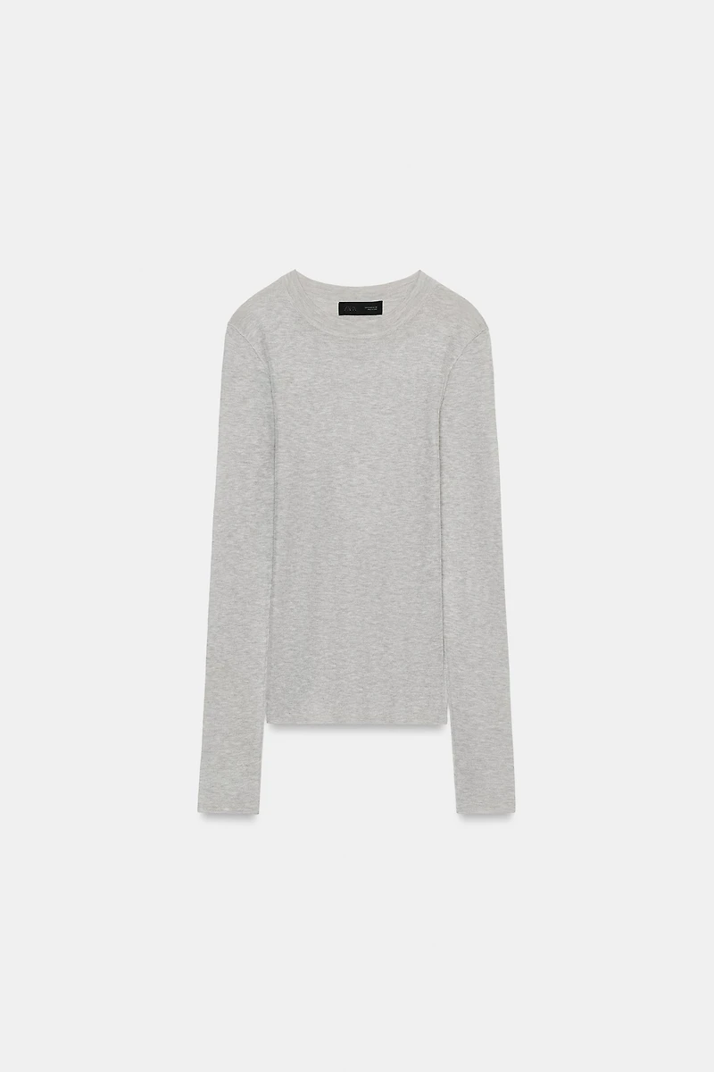 SEMI-SHEER KNIT TOP